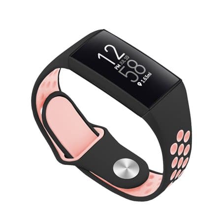 Smartwatch Armband schwarz rosa für FitBit Charge 2