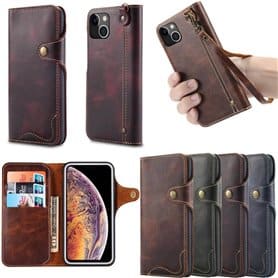 Mobile wallet 3-card genuine leather Apple iPhone 13 mini 