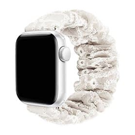 Scrunchie Elastisches Armband Apple Watch 6 (44mm) - Beige