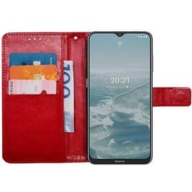 Lompakkokotelo 3-kortti Nokia G20 - Punainen