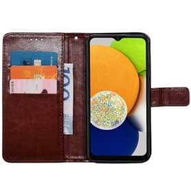 Handyhülle 3-Karten Samsung Galaxy A03s - Braun