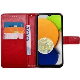 Handyhülle 3-Karten Samsung Galaxy A03s - Rot