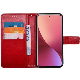 Wallet cover 3-kort Xiaomi 12 - Rød