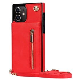Zipper halskjede deksel Apple iPhone 12 Mini - Rød