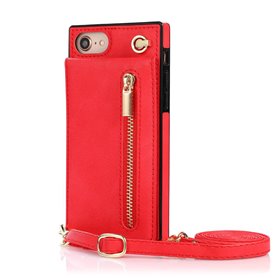 Zipper necklace case Apple iPhone 8 - Röd