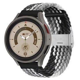 Punottu elastinen rannekoru Samsung Galaxy Watch 5 Pro (45mm) - Musta/Valkoinen
