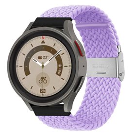Flätat Elastiskt Armband Samsung Galaxy Watch 5 Pro (45mm) - Ljuslila
